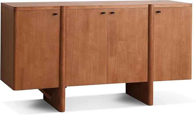 Christopher Knight Home Austen Retro Minimalist Wooden Storage Sideboard, Living Room Cupboard with Shelves, Dining Room/Kitchen Buffet Cabinet, Entryway Display Table, Home Office Credenza, Brown