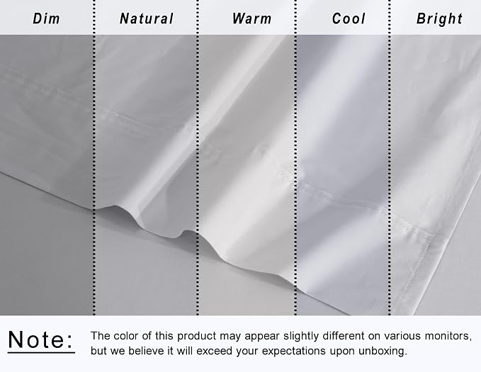RUVANTI 100% Cotton Percale Sheets Full Size 6 Piece Set, Cooling Bed Sheets for Hot Sleepers, Deep Pocket 16”, Breathable Lightweight & Durable, Crisp Hotel Style Sheets, Cloud Gray