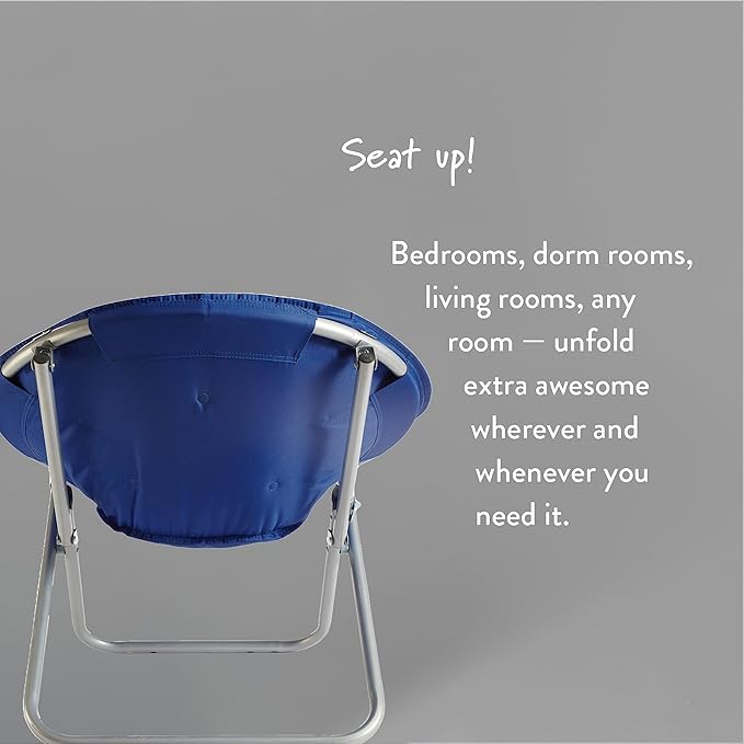 Urban Lifestyle Micro Suede Saucer Chair, Adult, Navy