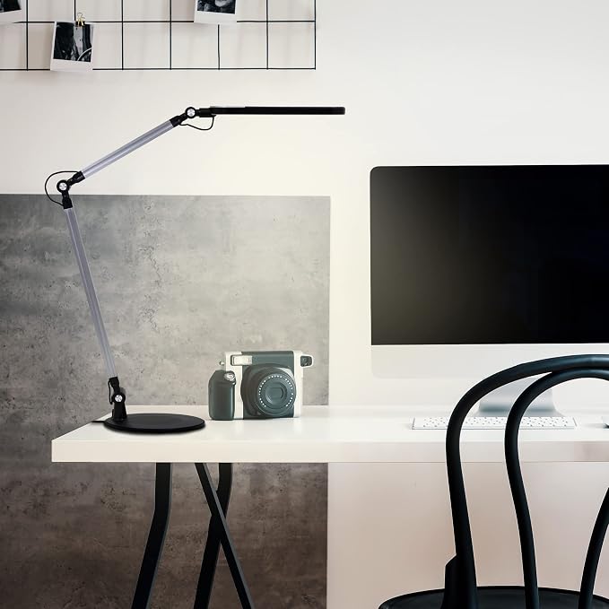 OTUS Desk Lamp Bundle for Home Office, Gesture On Off Architect Swing Arm Plus LED Desk Lamp with Wireless Charger, Touch Dimmable, 3 Color Temps, Eye Care Lighting for Study, Reading, Video Calls