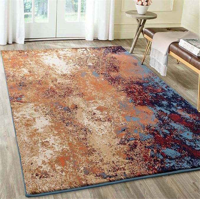 LUXE WEAVERS Modern Splatter Abstract Area Rug, Blue 6x9