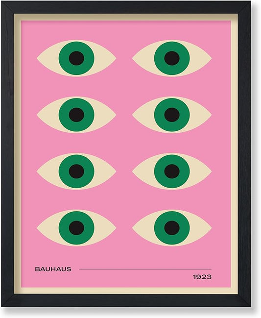Poster Master Bauhaus Poster - Green Eyes Print - Graphic Design Art - Geometric Art - Chic Boho Art - Mid Century Modern Art - Abstract Art - Living Room or Bedroom Decor - 24x32 UNFRAMED Wall Art