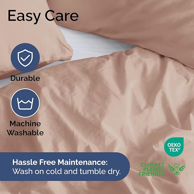 Duvet Cover Queen Size - Extra Soft Queen Size Duvet Cover - Lightweight, Breathable & Cozy - Easy Care & Fade Free with Zipper Closures & Ties - 90" x 90" Inches - (Mauve) Comforter Not Included