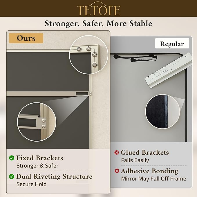 TETOTE Brushed Nickel Bathroom Mirror for Over Sink 32" x 36" Brushed Nickel Beveled Framed Rectangle Vanity Mirror for Bathroom, Bedroom, Entryway, Living Room, Tempered Glass, Stronger Frame
