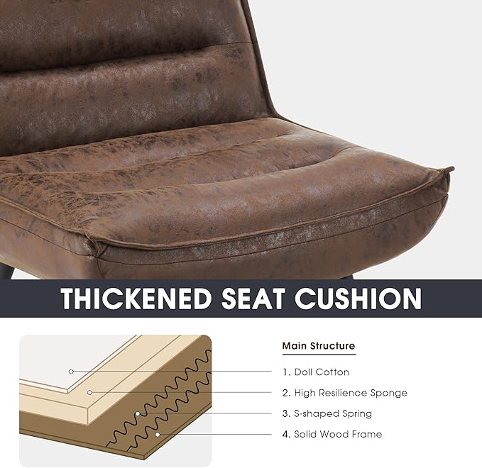 MCombo Wingback Accent Chair with Ottoman, Modern Bronzing Fabric Upholstered Club Chair for Small Space, Living Room 4400 (Dark Brown)
