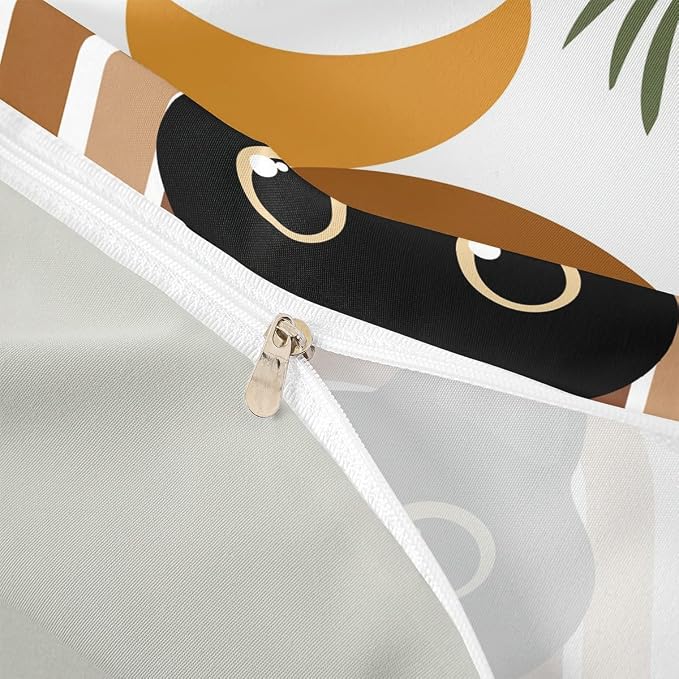 Erosebridal Cartoon Cat Bedding Set King Abstract Geometric Duvet Cover Boho Mid Century Comforter Cover for Kids Girls Boys Adults Modern Minimalism Animals Bed Set