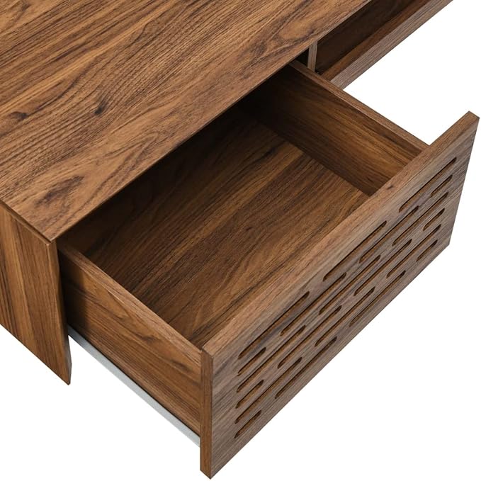 Modway EEI-5744-WAL Merit 60" Wall Mount Wood Office Desk, Walnut