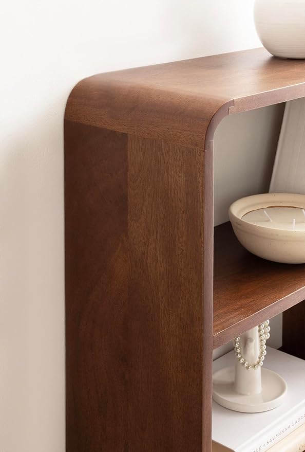 Kate and Laurel Kato Modern Wall Shelf with Drawer; 18 x 24; Walnut Brown; Decorative Over The Toilet Shelf for Use as Bathroom Storage or Living Room Display Shelf