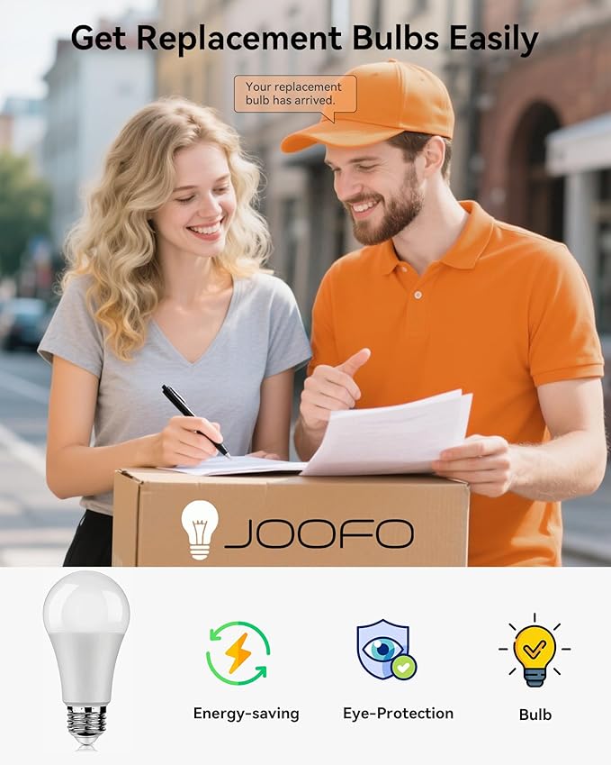 JOOFO Mid-Century Modern Wood Floor Lamp with Dual Fabric Shade, Remote Control, Dimmable & Adjustable Color Temperature, Reading & Living Room Lamp, Easy Clean Cover, Foot Switch,Natural Wood