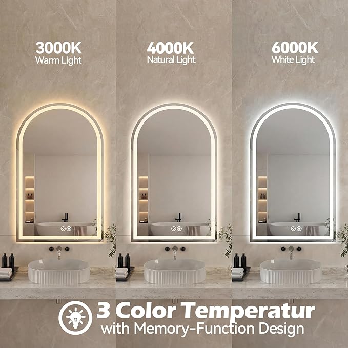 NEWBULIG Wall Mirror, Bathroom Mirror for Over Sink, Matte Metal Framed Vanity Mirror, Wall Decor for Bedroom, Tempered Glass