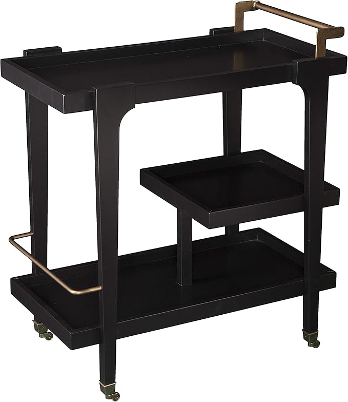 Holly & Martin Zhori Midcentury Modern Bar Cart, Black