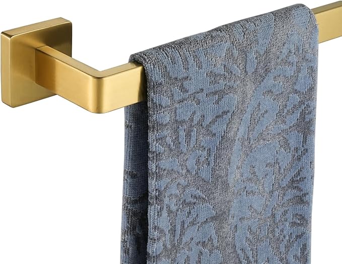 JQK Gold Towel Bar, Rounded Edges 29.41 Inch Towel Rack, 304 Stainless Steel Bathroom Wall Mount, Useable Length 27 Inch, TB250L27-BG