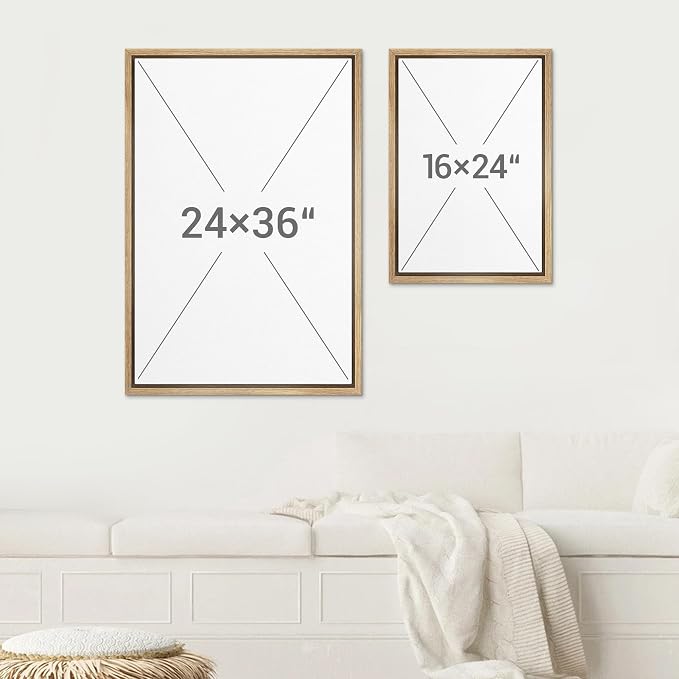 SIGNWIN 3 Piece Framed Canvas Wall Art Foggy Mountains Canvas Prints Home Artwork Decoration for Living Room,Bedroom - 16"x24"x3 Natural