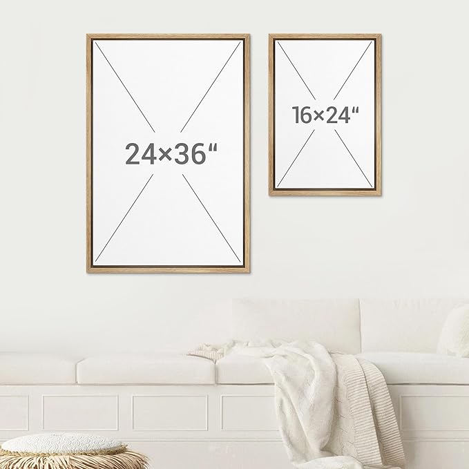 SIGNWIN Framed Canvas Print Wall Art Set Minimal Mountain Landscape Neutral Illustrations Modern Art Decorative Boho Relax/Zen Nordic for Living Room, Bedroom, Office - 16"x24"x3 Natural
