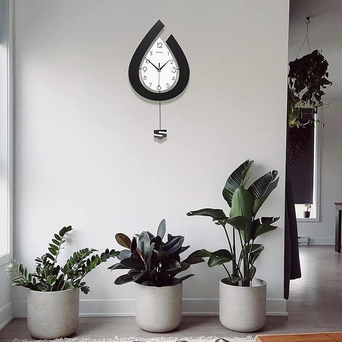 Large Wall Clock for Living Room Decor Big Pendulum Modern Wall Clock Silent Non Ticking Battery Operated 28.7 Inch Clock for Kitchen Bedroom Bathroom Office Indoor Home Decorative