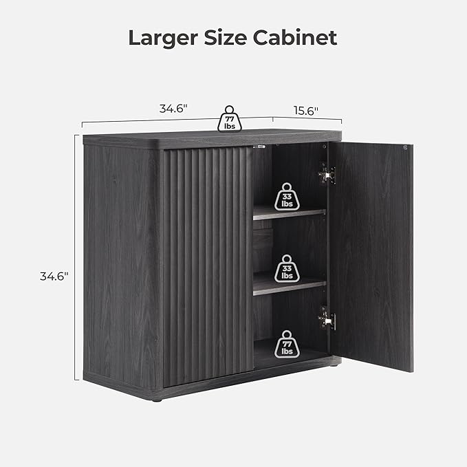 SICOTAS Buffet Cabinet with Storage 103.8" Sideboard Accent Modern Credenza with Doors & Shelves Fluted Tall Media Console Mid Century Coffee Bar Table for Living Room Kitchen Dining Room Hallway