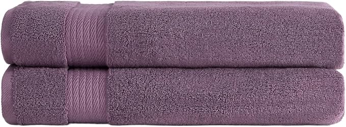 Ozdilek 2-Piece Bath Towels, 30x60 550GSM– 30x60 Inches, 100% Turkish Cotton, Luxury Quick Dry, Extra Large, Fade-Resistant, Eco-Friendly, Spa Towel, Cotton Towel (Orchid Purple)