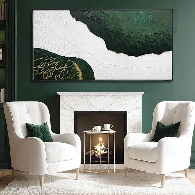 SOUGUAN Gold Foil Wood Wall Art Abstract Canvas Paintings Textured Artwork 29"x58" Large Pictures for Living Room Dining Room Office