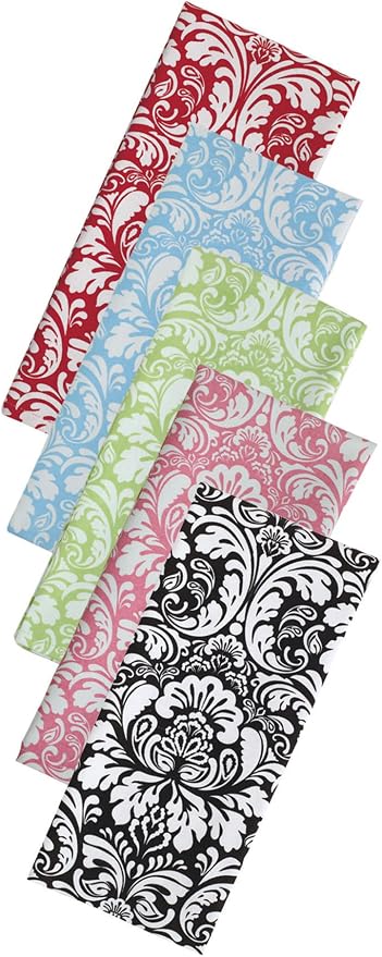 DII Cotton Dish Towel Set Damask Print, 18x28, Tango Red, 2 Count