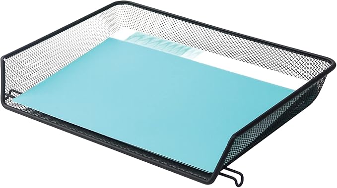 Brenton Studio™ Metro Mesh Self-Stacking Side-Loading Letter Tray, Black