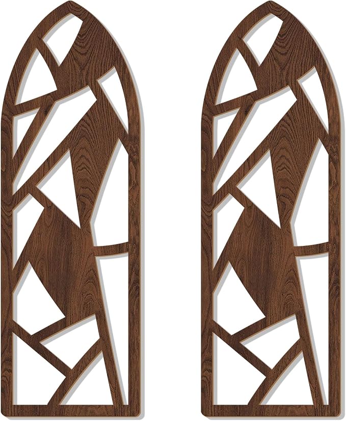 Zzbakress 2 Pcs Mid Century Modern Wall Decor Wooden Abstract Geometric Art for Home Living Room Bedroom (Style H)