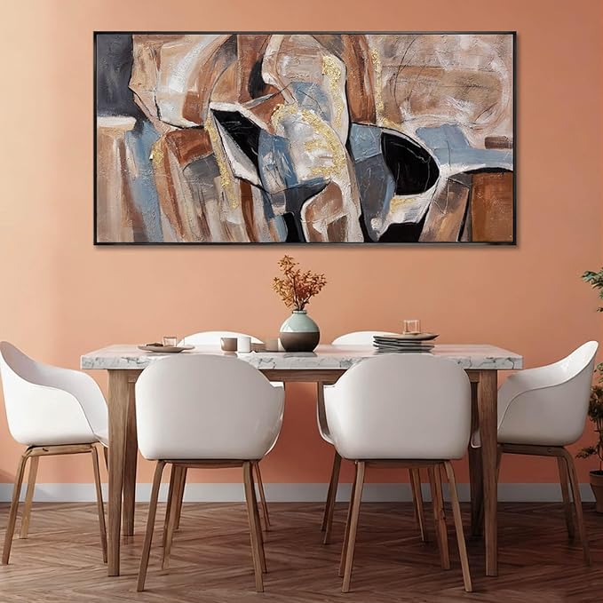 Abstract Framed Wall Art Line Canvas Painting Modern Wall Decor 29"x58" Home Decorations for Living Room Pictures for Office