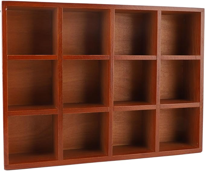 Omabeta Wood Desktop Organizer Vintage Multiple Compartments Storage Stationery Holder for Home and Office Solid Wood