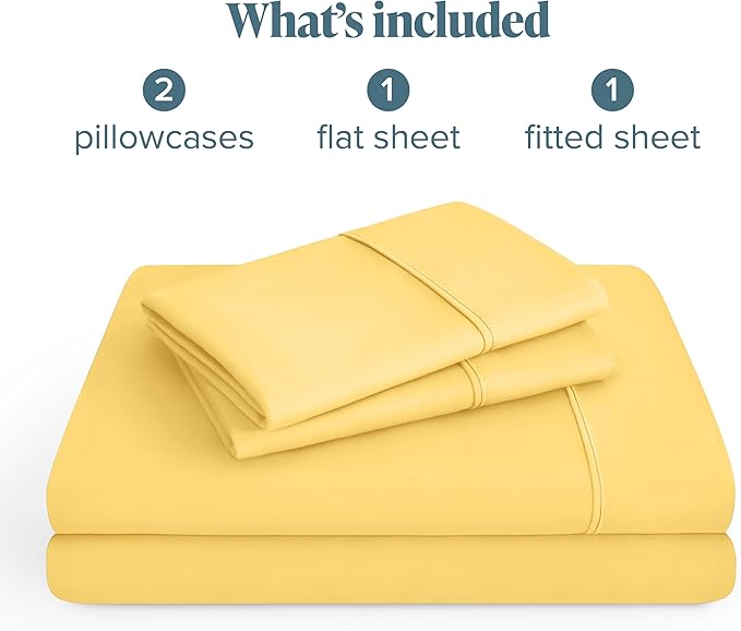 Bare Home King Sheet Set - 1800 Ultra-Soft Microfiber King Bed Sheets - Double Brushed - Deep Pockets - Easy Fit - 4 Piece Set - Bedding Sheets & Pillowcases (King, Lemon Drop)