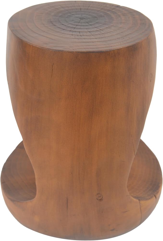 ø14.5'' Side Table End Table for Living Room, Modern Retro Farmhouse Countryside Style, Magnesium Oxide Material for Indoor & Outdoor, No Assembly, Wood Grain, Antique Brown