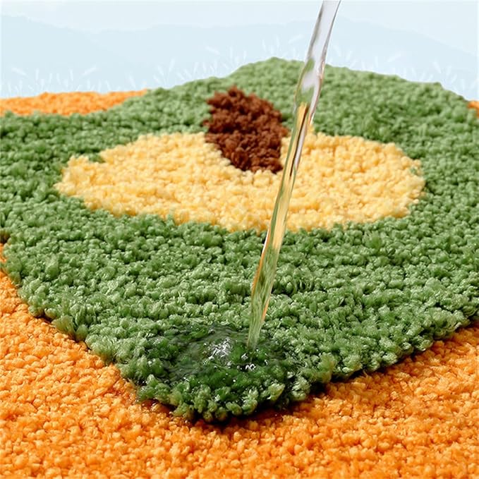 Ankah Fruit Bath Mats Cute Bathroom Rugs, Particularly Absorbent, Very Soft, and Dry Fast That Fits for Kid's Room, Bathroom or Other Room, 21.6" x 22.8", Persimmon