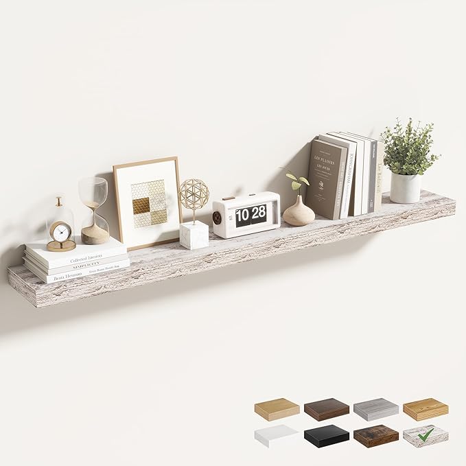 48 Inch Floating Shelves for Wall 1 Pack, 48" Wall Shelves for Books, Storage, Decor, Wall Mounted Floating Shelf with Invisible Brackets for Kitchen, Living Room, Rustic