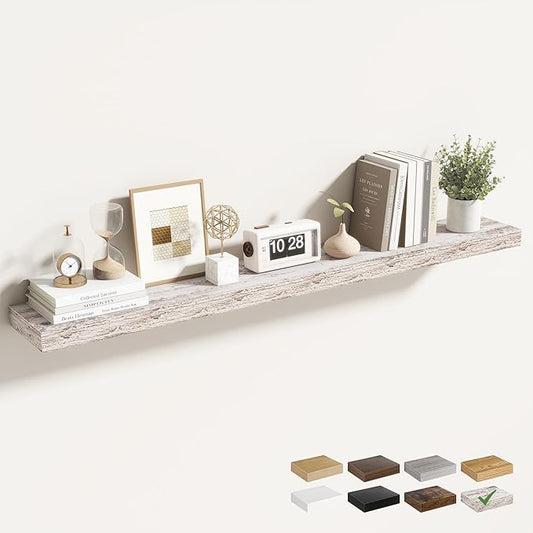 48 Inch Floating Shelves for Wall 1 Pack, 48" Wall Shelves for Books, Storage, Decor, Wall Mounted Floating Shelf with Invisible Brackets for Kitchen, Living Room, Rustic