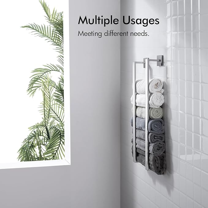BANOLUX Towel Rack, 16-Inch Single Towel Bars for Bathroom, Towel Racks for Bathroom Wall Mounted SUS304 Stainless Steel Hand Towel Holder Heavy Duty, Chrome Towel Bar 2 Pack, A7-TB-PC-16IN-2PACK