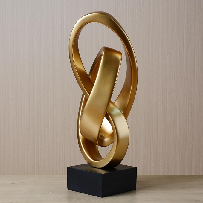 HAUCOZE Abstract Sculpture Statue Modern Art Decor Table Centerpiece Ornament Home Figurine Gift for Desktop Bookshelf Polyresin 17.0 Inch