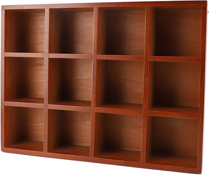 Omabeta Wood Desktop Organizer Vintage Multiple Compartments Storage Stationery Holder for Home and Office Solid Wood