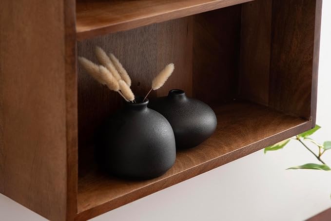 Kate and Laurel Arcott Modern Arched Wall Shelf, 18 x 26, Walnut Brown, Transitional Arch Wall Shelves for Over-The-Toilet Storage or Entryway Storage Shel