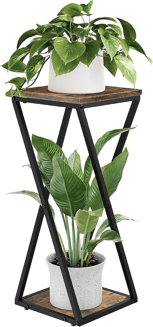 Bamworld Tall Plant Stand Indoor Corner Plant Shelf Tiered Plant Stand Wood Plant Table Heavy Duty Flower Pot Stands Metal Plant Holder for Living Room Bedroom Hallway(Brown)
