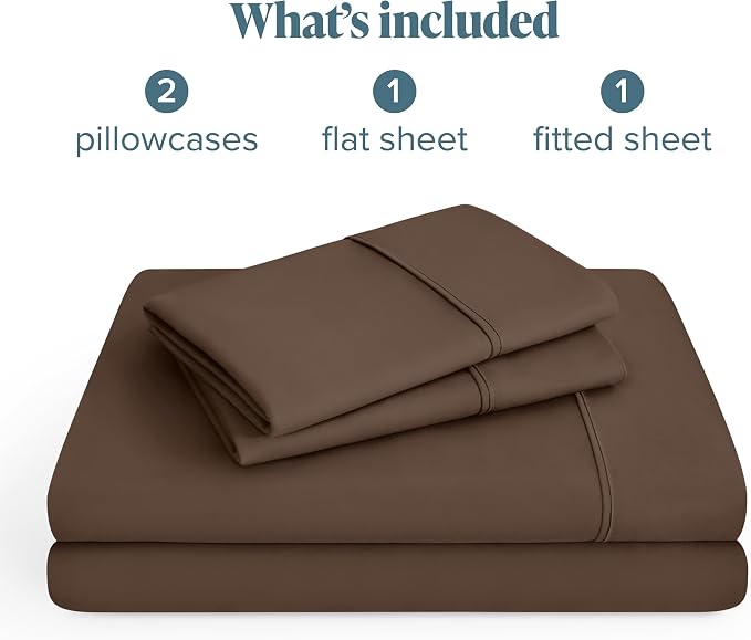 Bare Home Queen Sheet Set - 1800 Ultra-Soft Microfiber Queen Bed Sheets - Double Brushed - Deep Pockets - Easy Fit - 4 Piece Set - Bedding Sheets & Pillowcases (Queen, Cocoa)