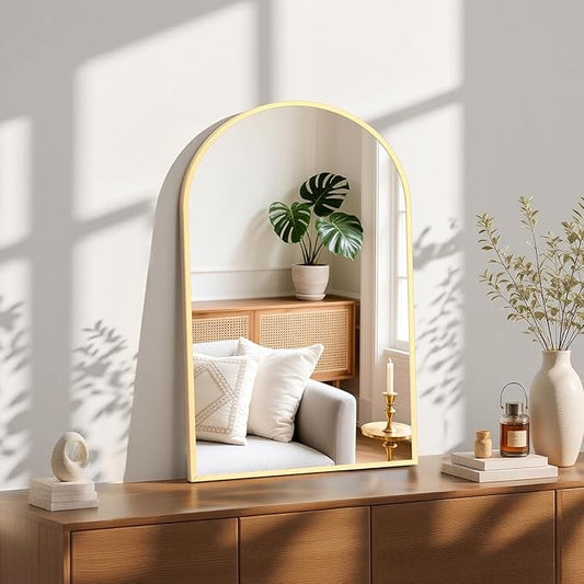 NEWBULIG Wall Mirror, Bathroom Mirror for Over Sink, Matte Metal Framed Vanity Mirror, Wall Decor for Bedroom, Tempered Glass