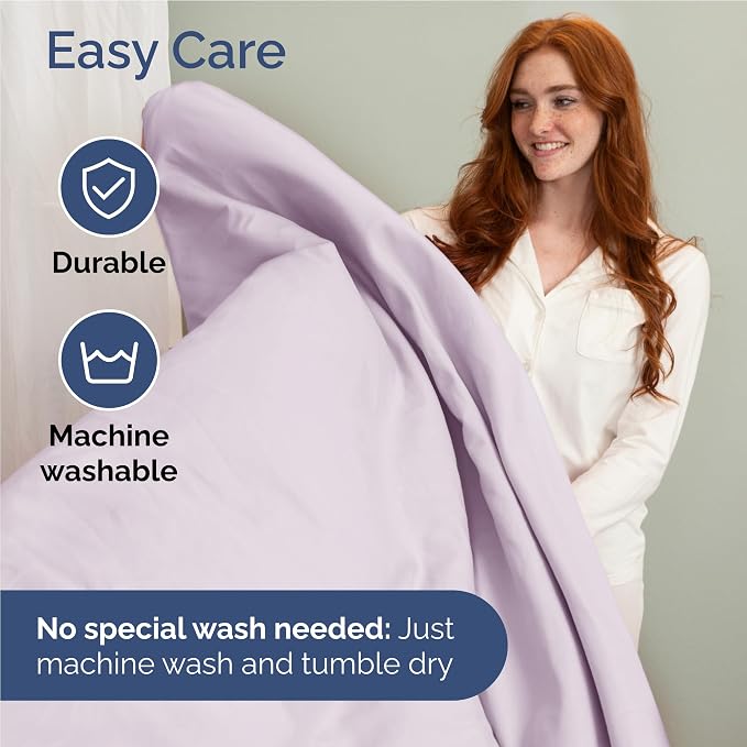 Full Size 4 Piece Sheet Set - Comfy Breathable & Cooling Sheets - Hotel Luxury Bed Sheets for Women & Men - Deep Pockets, Easy-Fit, Soft & Wrinkle Free Sheets - Light Lavender Oeko-Tex Bed Sheet Set