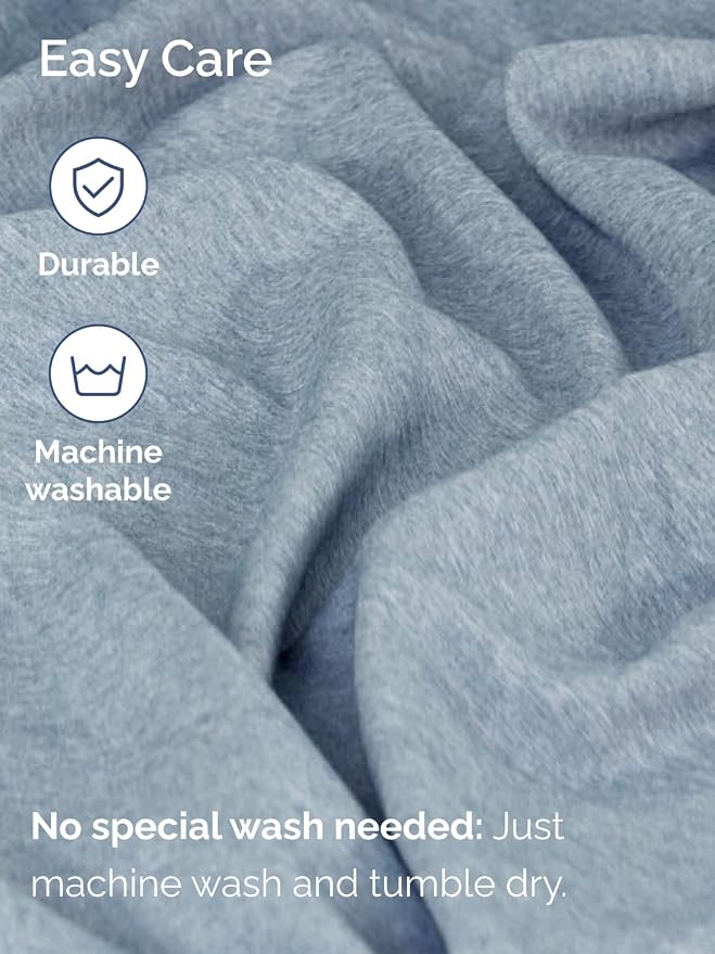Extra Deep Twin Sheet Set - 4 Piece Breathable and Cooling Sheets - Hotel Luxury Bedding for Women, Men, Kids & Teens - Easy & Secure Fit - Soft and Wrinkle Free - Extra Deep Pockets - Heathered Blue