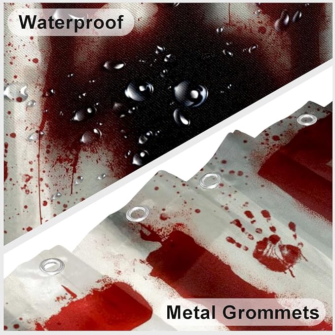 Halloween Shower Curtain Help Me Shower Curtains for Bathroom Waterproof Fabric Bath Curtain Decor with Hooks
