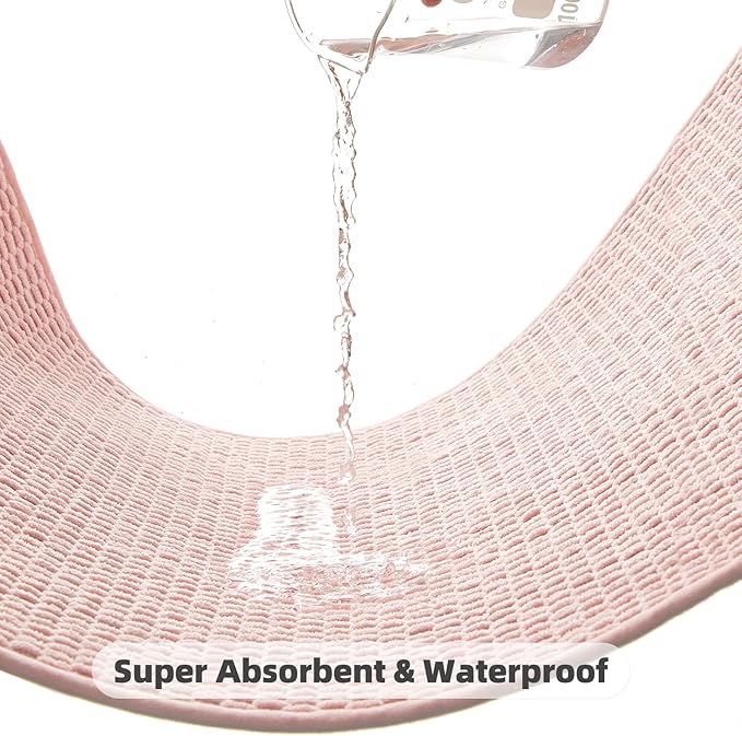 Large Bathroom Rugs Non Slip Washable Bath Rugs Super Absorbent Bathroom Rug Thin Quick Dry Low Pile Bath Mats, Pink 36"x48"