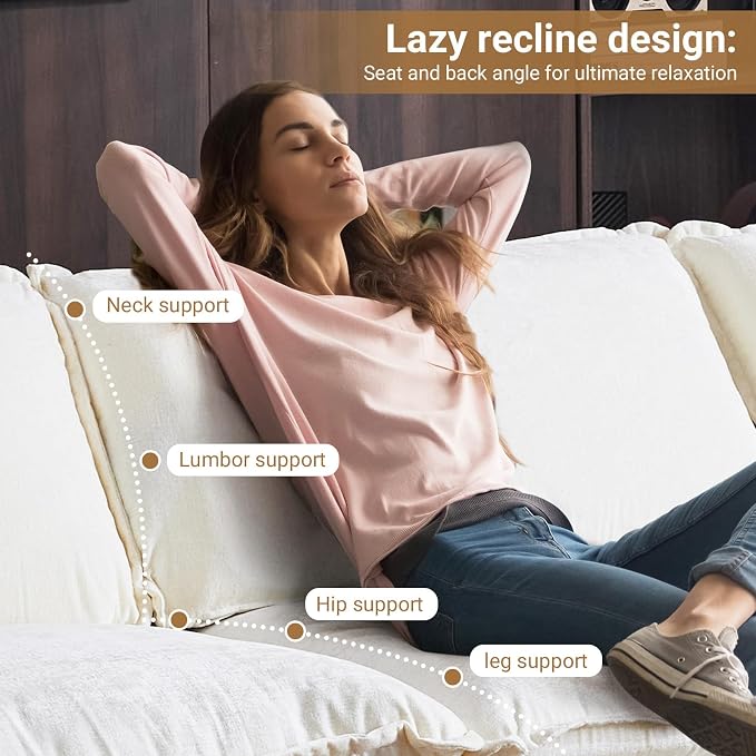 VINGLI 157" Cloud White/Cream Convertible Sectional Sofa, Comfy U-Shape Extra Deep Seat Sofa Couch for Living Room,Modern Chenille 4-Seat Convertible Sofa with 3 Movable Ottomans for Small Space