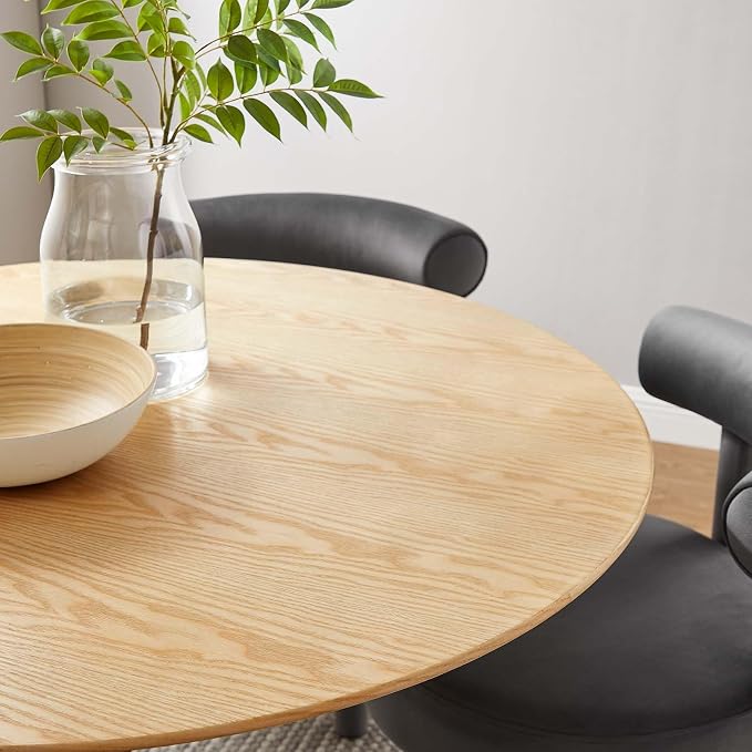 Modway Lippa Dining Table, 48", Gold Natural