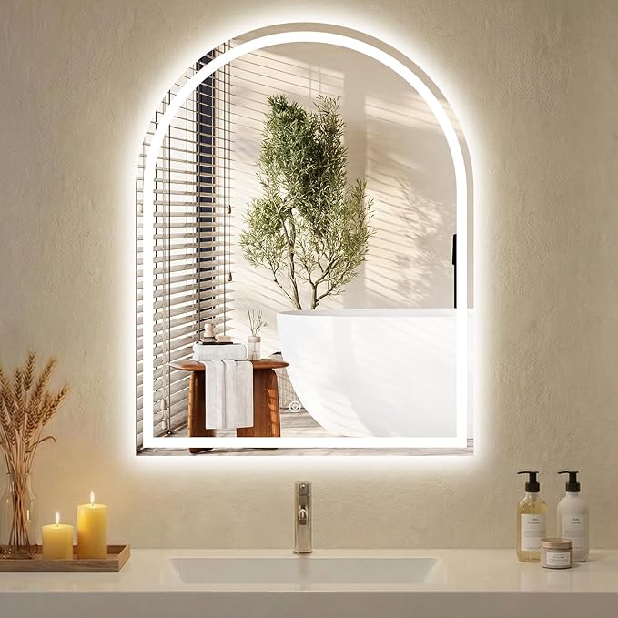 NEWBULIG Wall Mirror, Bathroom Mirror for Over Sink, Matte Metal Framed Vanity Mirror, Wall Decor for Bedroom, Tempered Glass