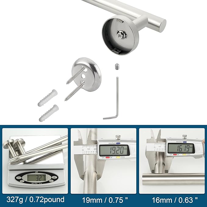 SAYAYO Brushed Nickel Towel Bar for Bathroom, 24 Inch Towel Rack Towel Rod Towel Holder Wall Mount SUS304 Stainless Steel (21 Inch Hanging Length)