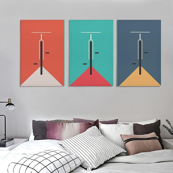 9W Bauhaus Poster Abstract Canvas Wall Art Set of 3 Modern Boho Decor For Bedroom Livingroom Frame-style 12x18inch(30x45cm)