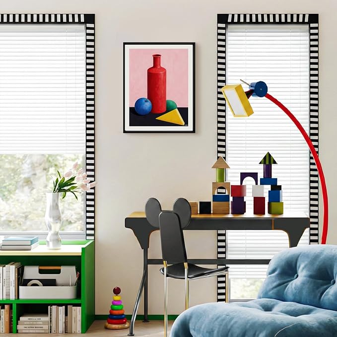Framed Modern Abstract Geometric Wall Art, 11x14 Inch Poster Print, Contemporary Artwork for Walls with Matte Black Metal Frame, Minimalist Wall Decor Picture for Bedroom Living Room Office Hallway