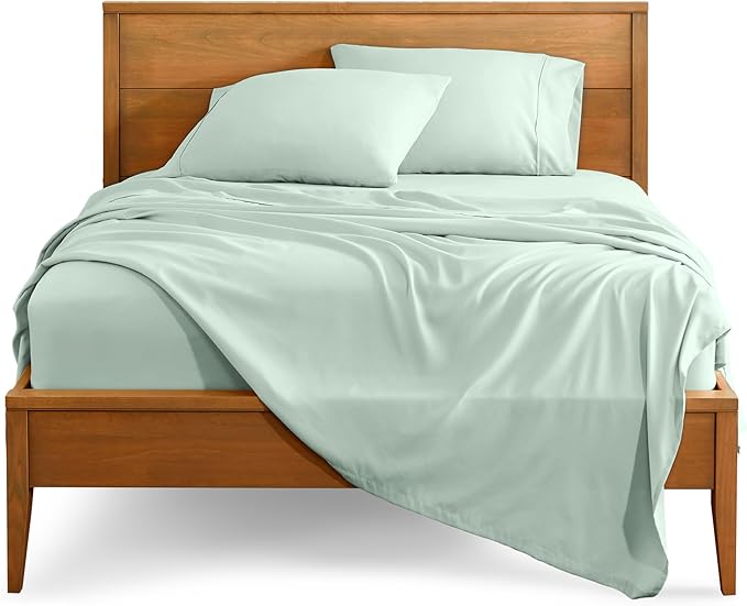 Bare Home Queen Sheet Set - 1800 Ultra-Soft Microfiber Queen Bed Sheets - Double Brushed - Deep Pockets - Easy Fit - 4 Piece Set - Bedding Sheets & Pillowcases (Queen, Spring Mint)